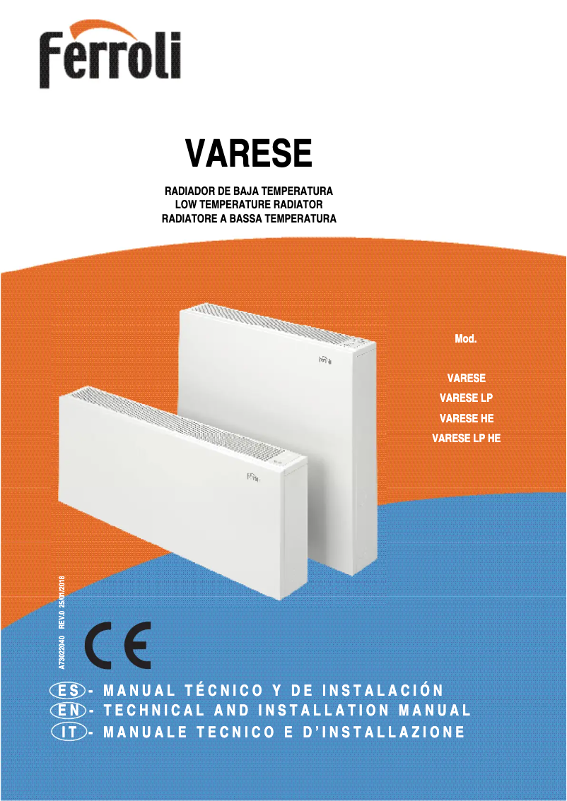Page 1 of the manual User Manual Ferroli Varese