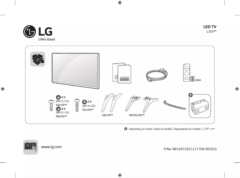 First page image of the manual for 49LJ550V