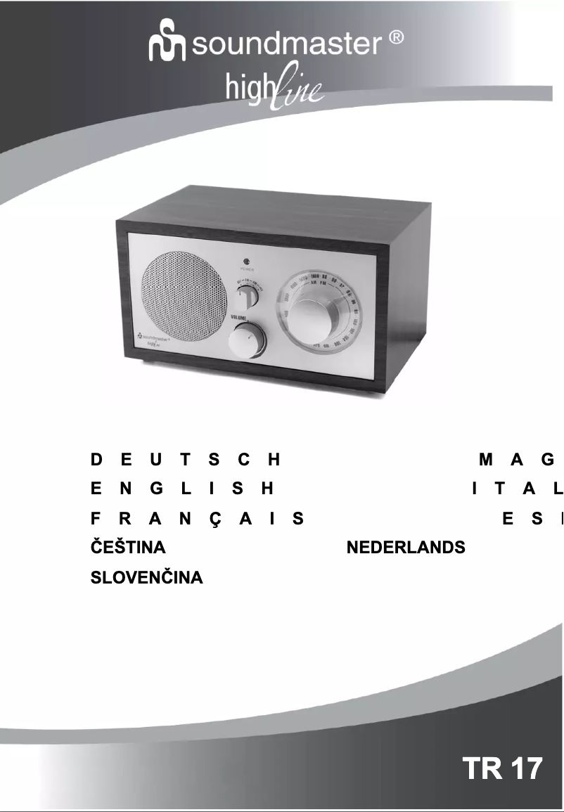 Page 1 of the manual User Manual Soundmaster TR 17