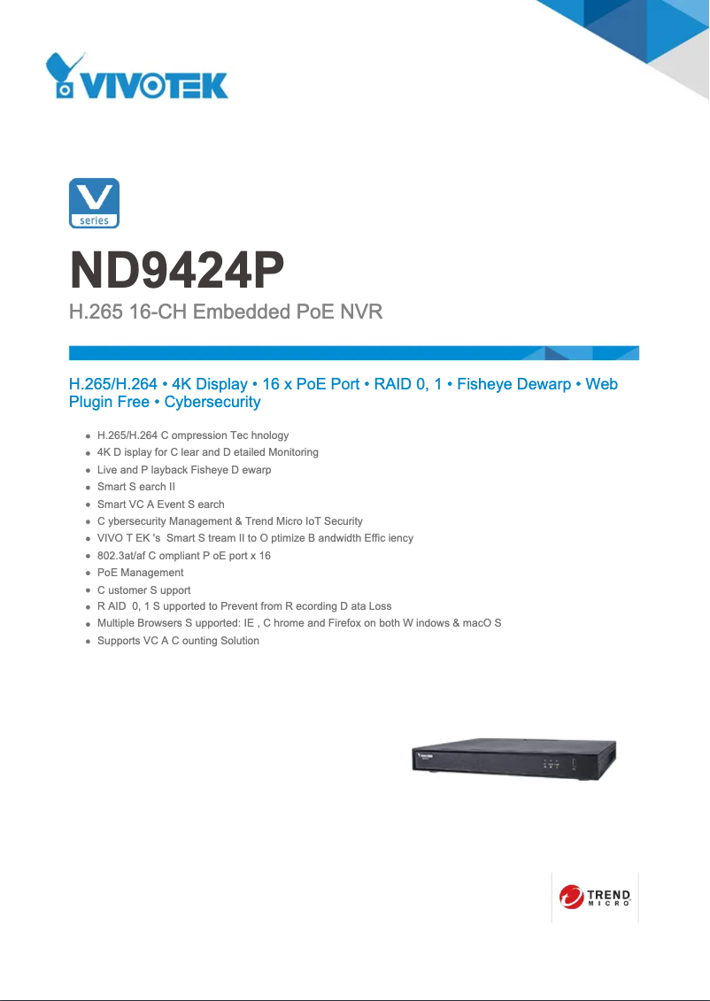 First page image of the manual for ND9425P