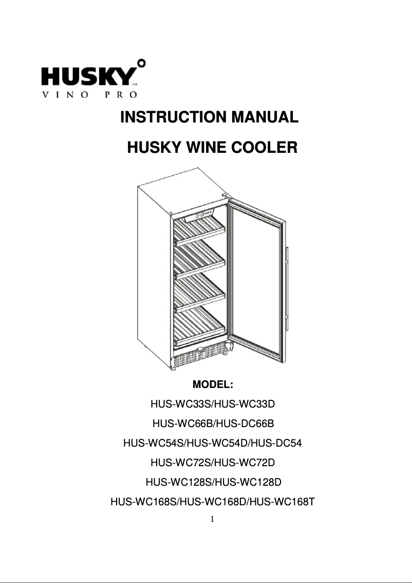 Page 1 of the manual User Manual Husky HUS-WC54S