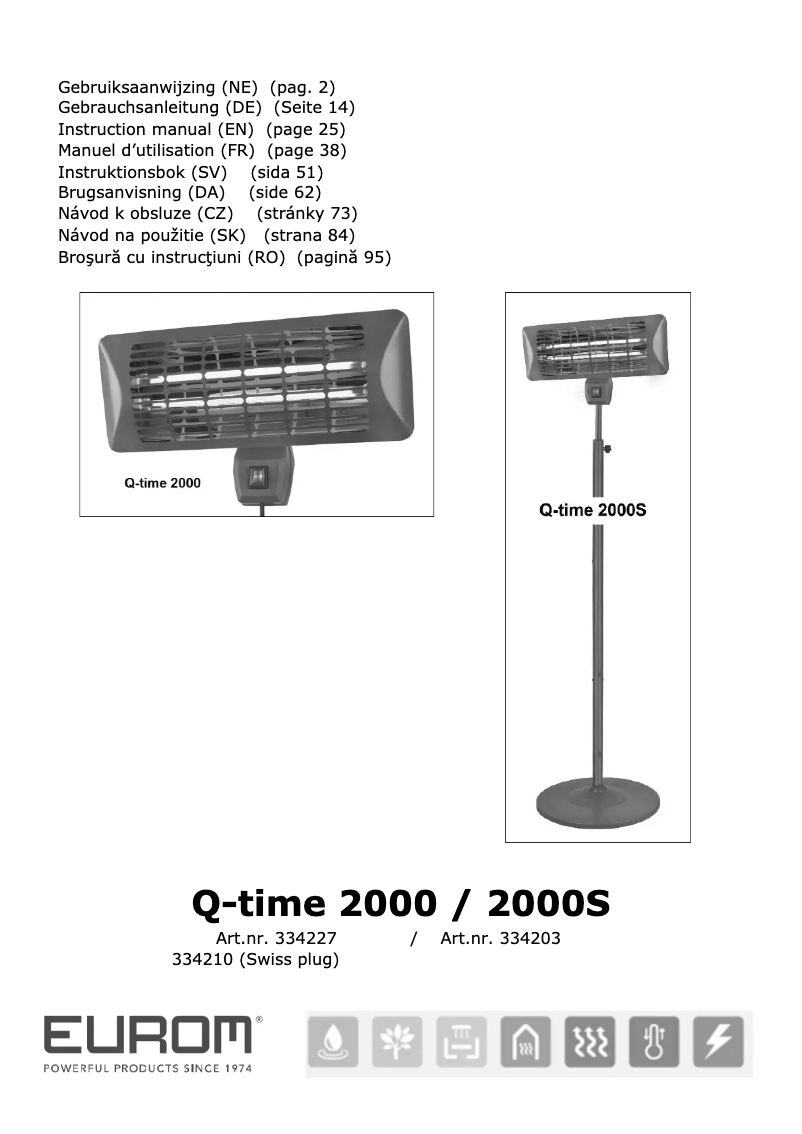 First page image of the manual for Q-time 2000S