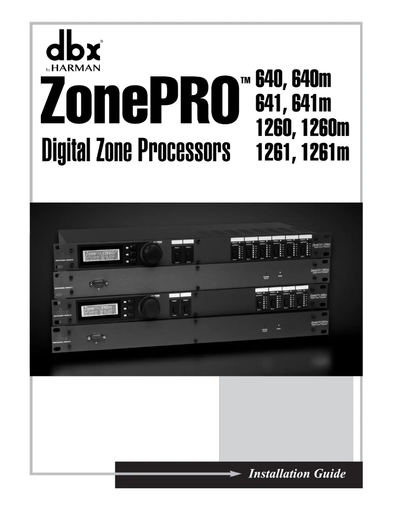 Page 1 of the manual User Manual DBX ZonePRO 640m