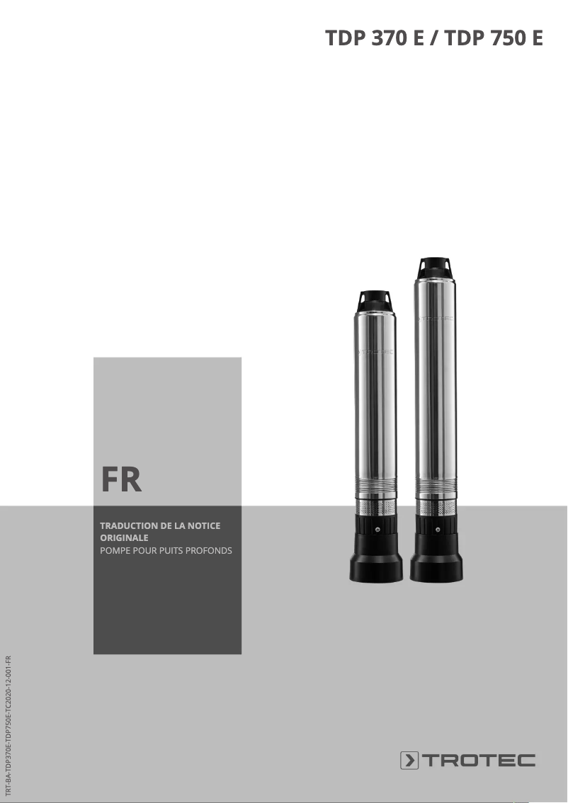 First page image of the manual for TDP 750 E