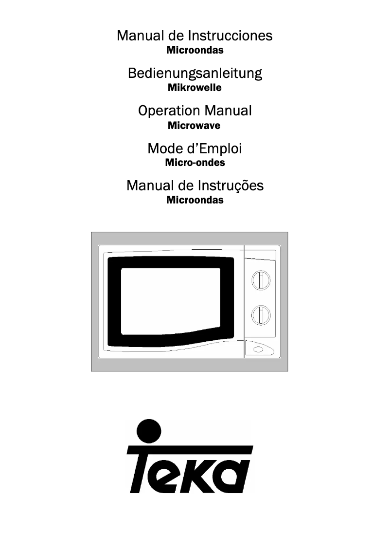 Page 1 of the manual User Manual Teka TMW 18 PI