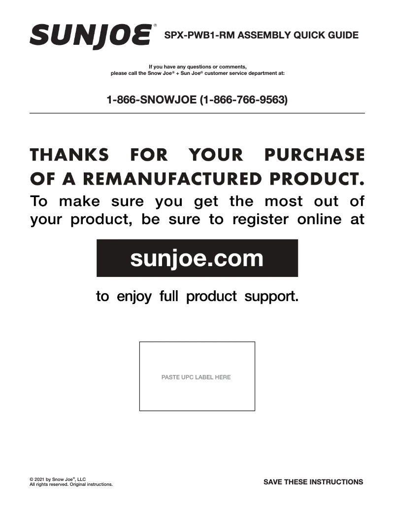 Image de la première page du manuel de l'appareil SPX-PWB1-RM