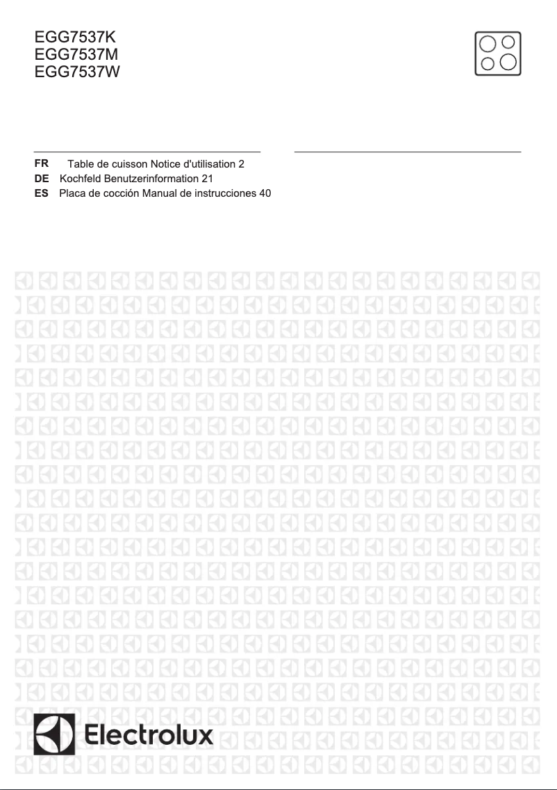 First page image of the manual for EGG7537K