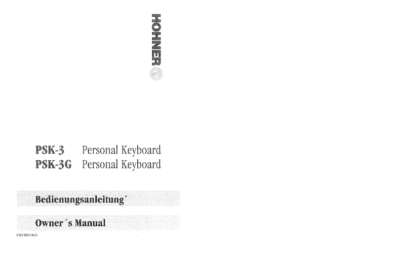 Page 1 of the manual User Manual Hohner PSK 3