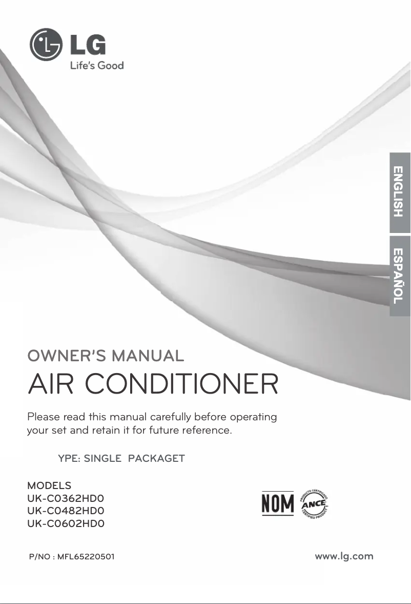 First page image of the manual for UK-C0362HD0