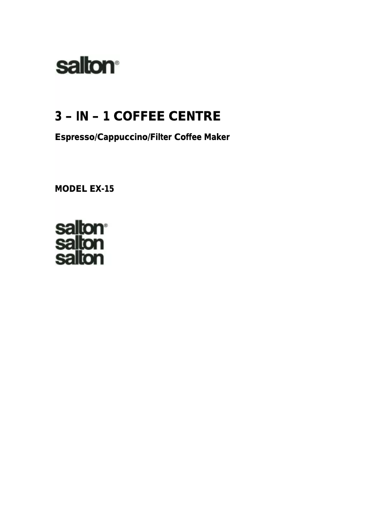 First page image of the manual for EX15