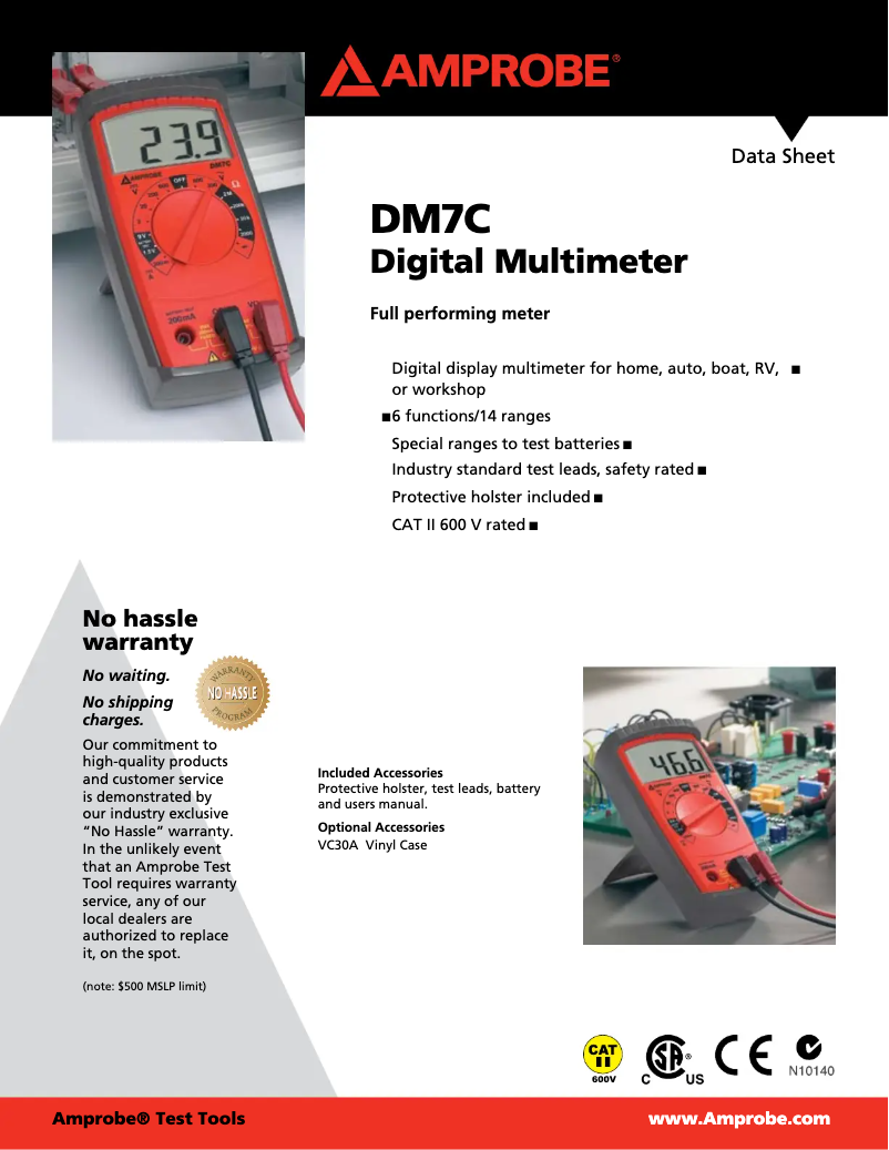 First page image of the manual for DM7C