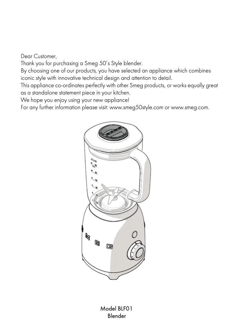 First page image of the manual for BLF01