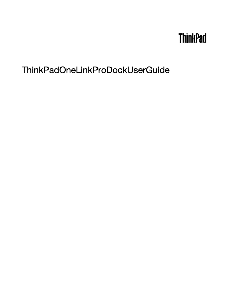 First page image of the manual for OneLink Pro Dock