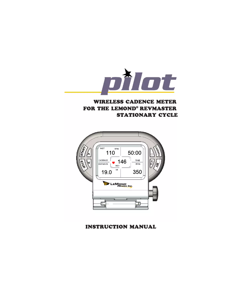 Page 1 of the manual User Manual LeMond Fitness Pilot