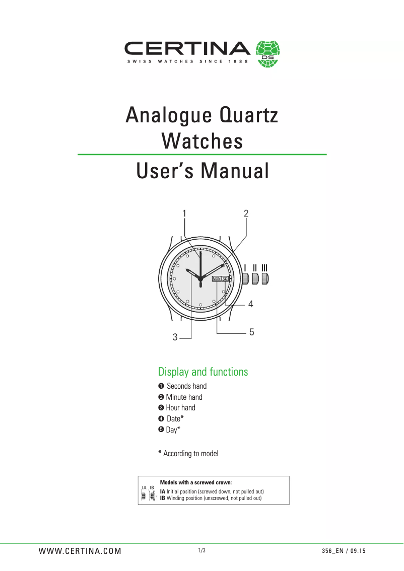 First page image of the manual for DS Caimano