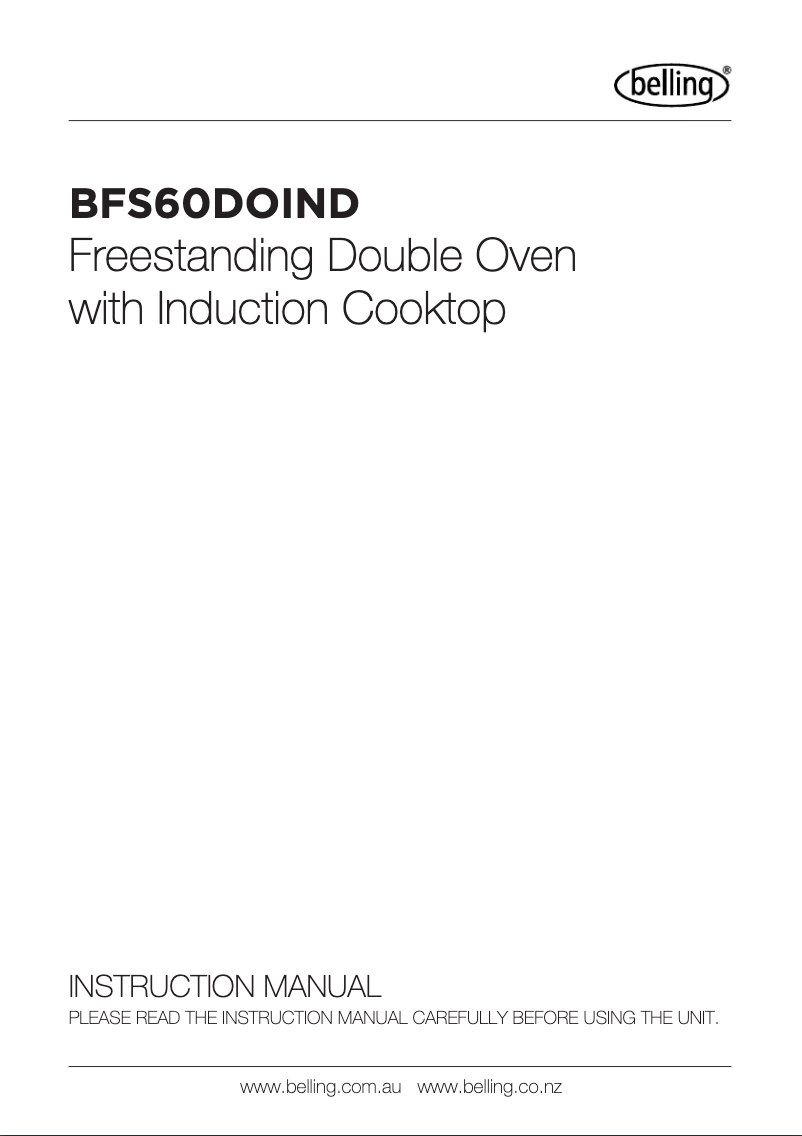 Page 1 of the manual User Manual Belling BFS60DOIND
