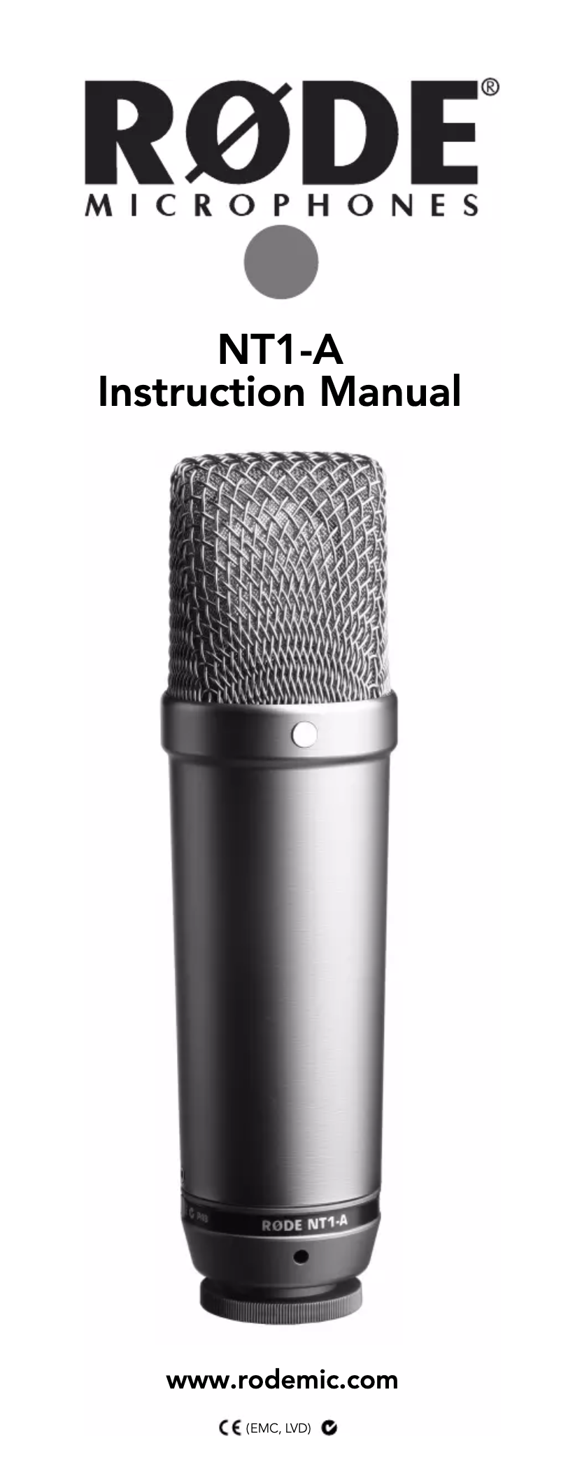 Page 1 of the manual User Manual Røde NT1-A