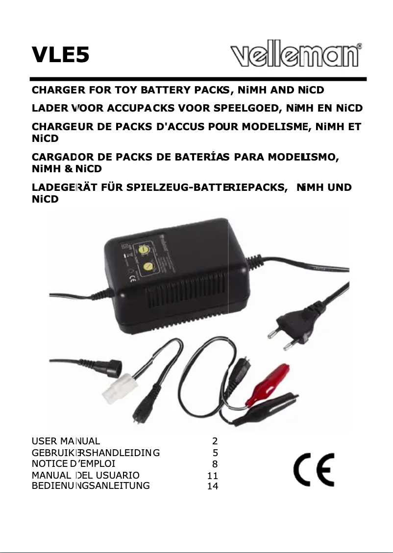 First page image of the manual for VLE5