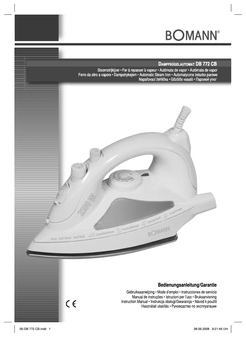 Page 1 of the manual User Manual Bomann DB 772 CB