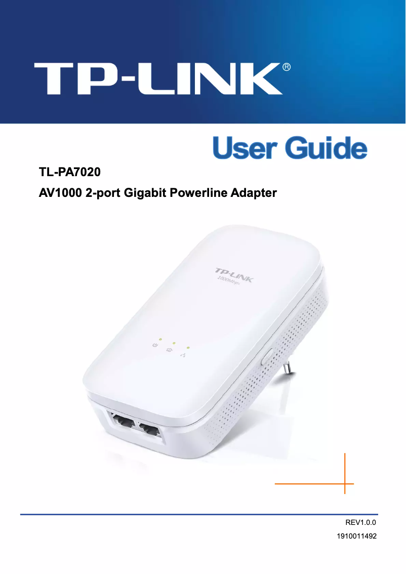 Page 1 of the manual Installation Guide TP-Link TL-PA7020 KIT