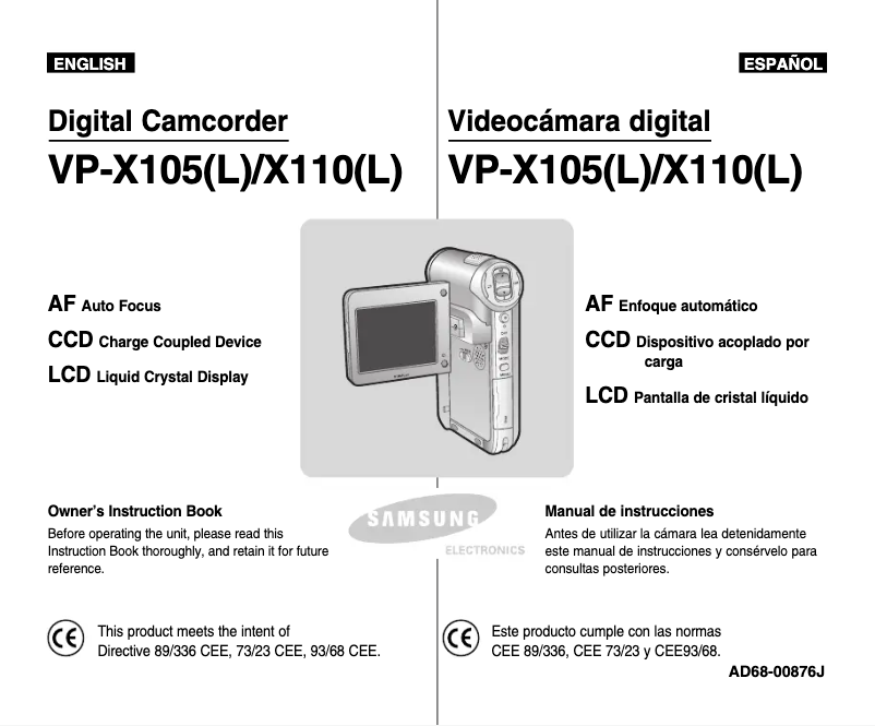 Page 1 of the manual User Manual Samsung VP-X105