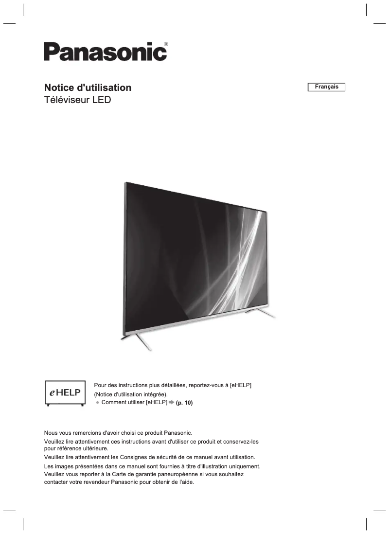 Page 1 of the manual User Manual Panasonic TX-65JXW704