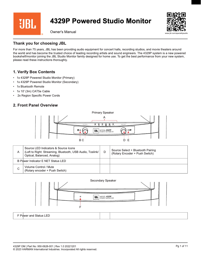 First page image of the manual for 4329P