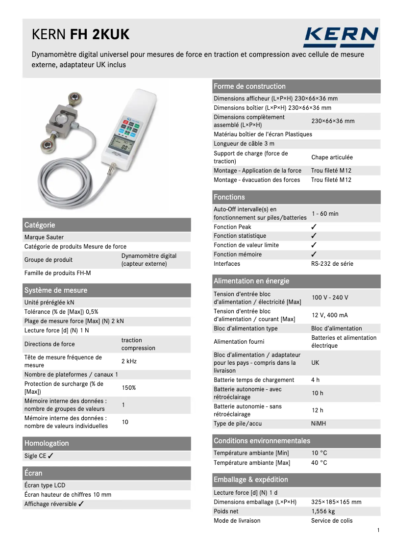 First page image of the manual for FH 2KUK