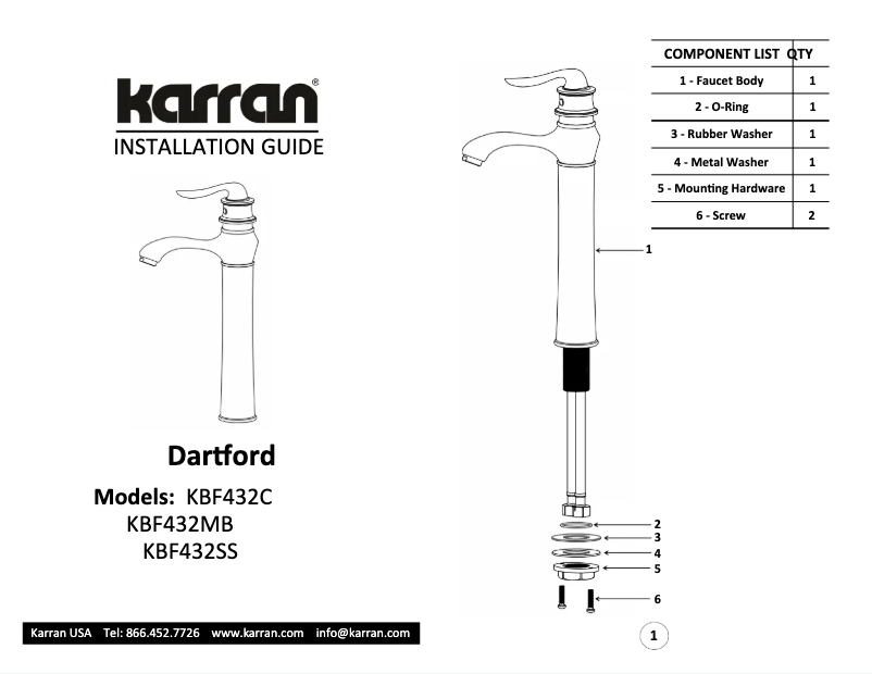 First page image of the manual for Dartford KBF432C