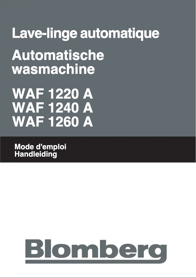 Page 1 of the manual User Manual Blomberg WAF 1220 A