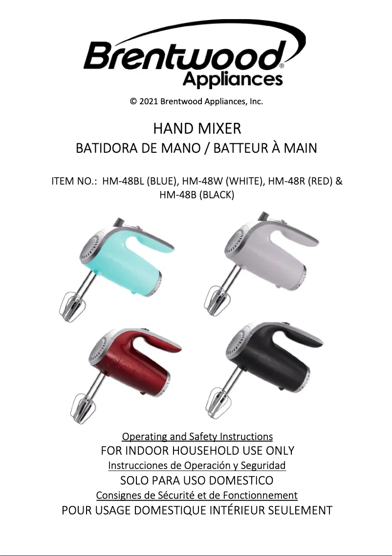 Page 1 of the manual User Manual Brentwood HM-48R