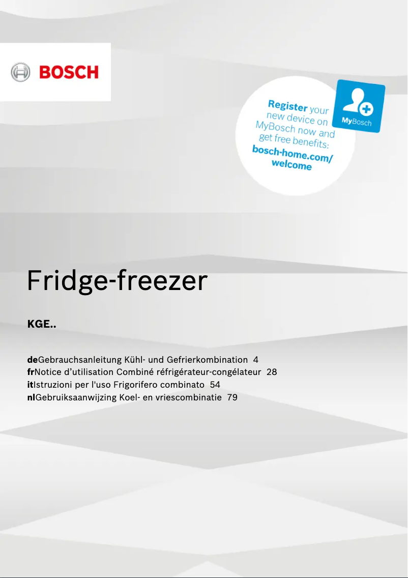 First page image of the manual for KGE36EI4P