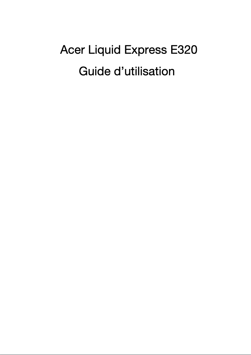 First page image of the manual for Liquid Express E320