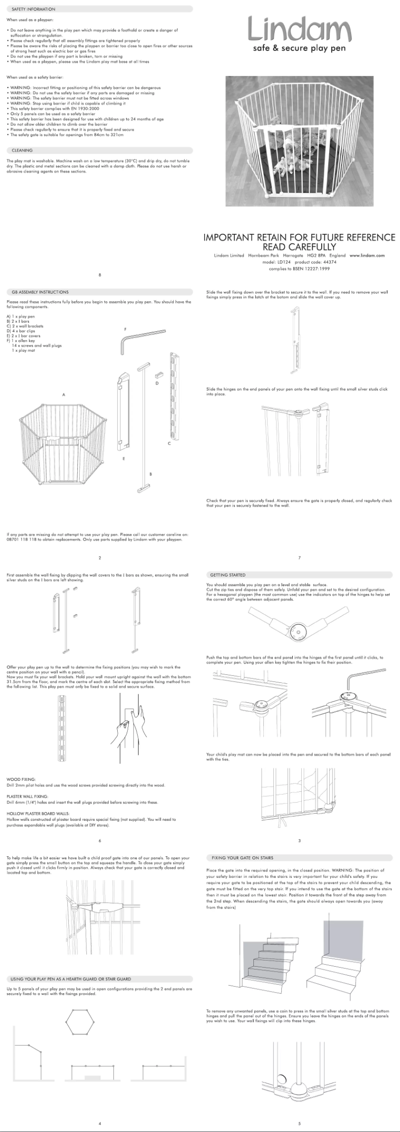 Page 1 of the manual User Manual Lindam LD124