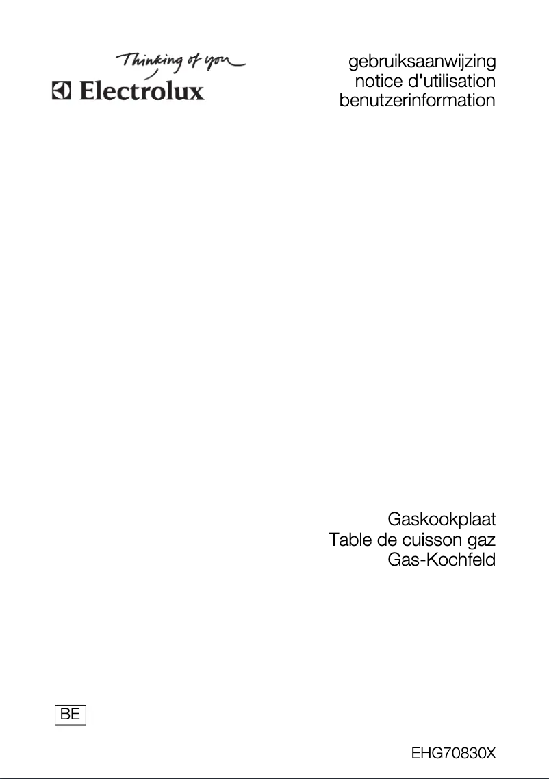 First page image of the manual for EHG70830X