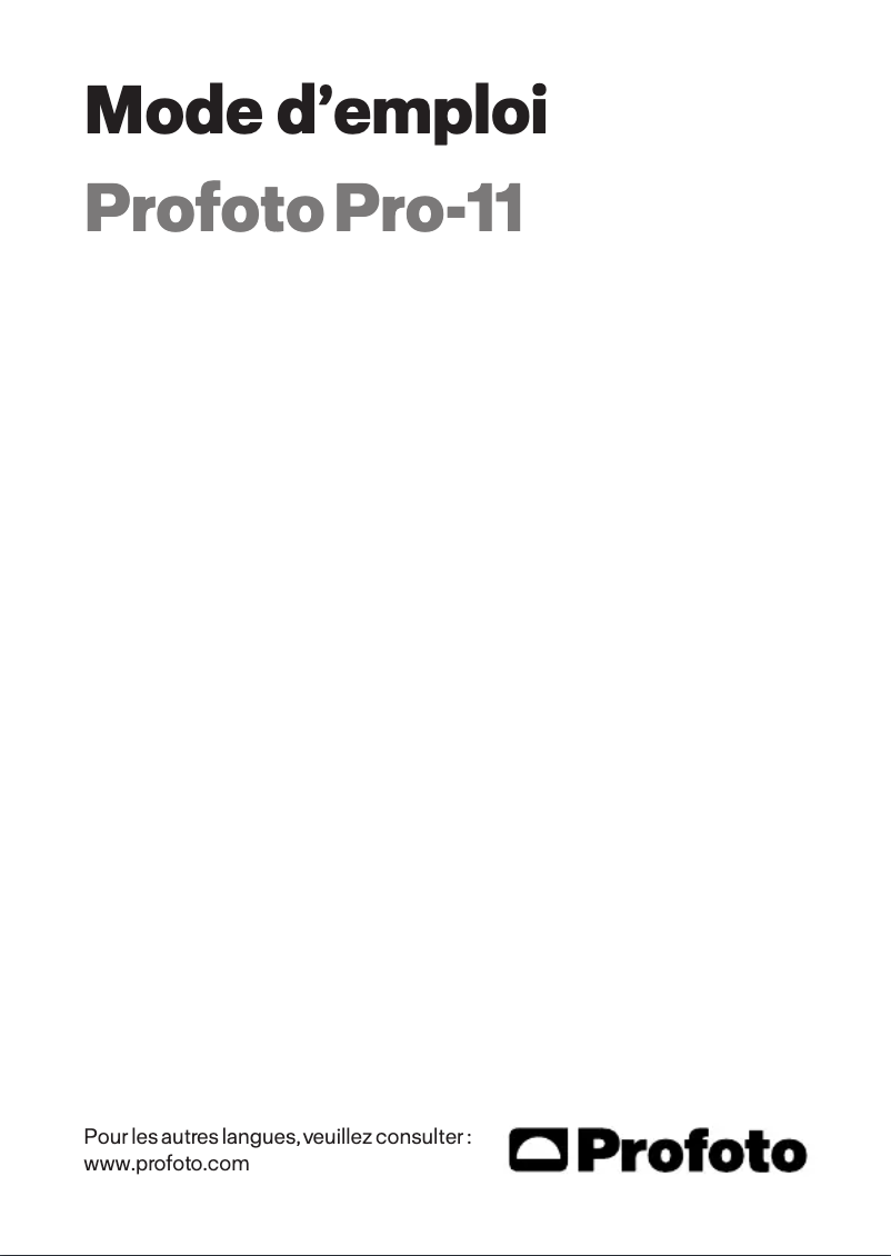 First page image of the manual for Pro-11