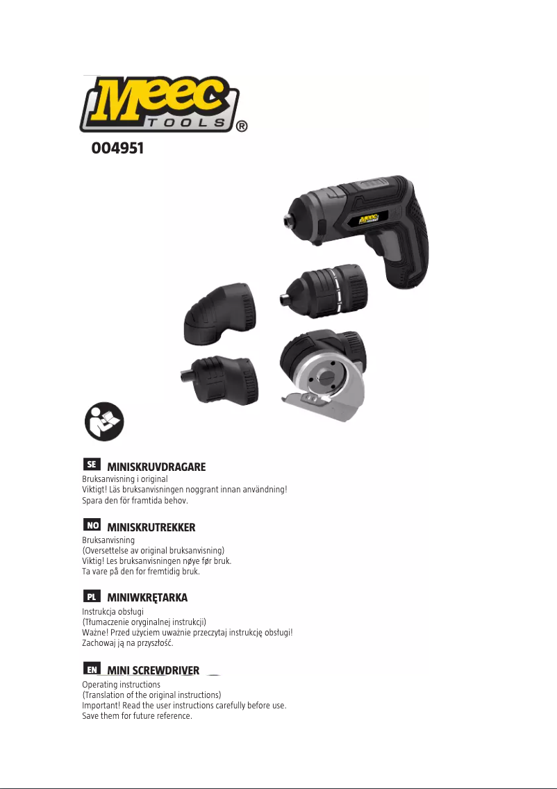 Page 1 of the manual User Manual Meec Tools 004-951