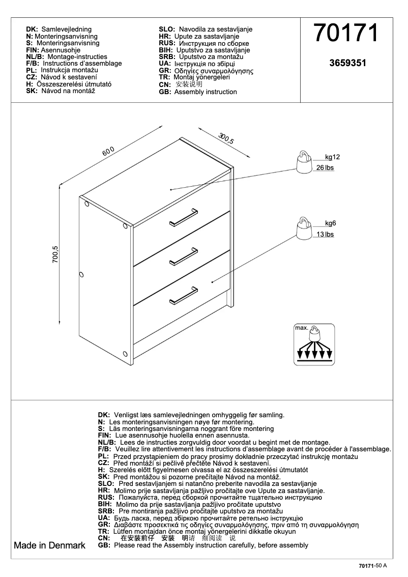 Page 1 of the manual User Manual JYSK Price Star (60x71x31)
