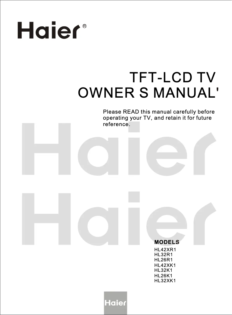 Page 1 of the manual User Manual Haier HL32R1