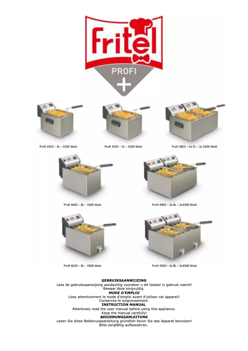 First page image of the manual for Profi 3855