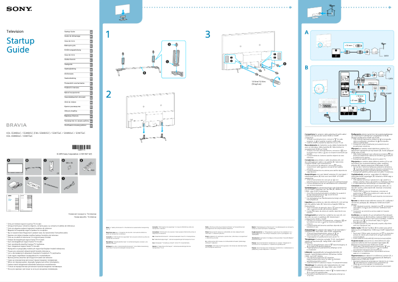 First page image of the manual for Bravia KDL-43W807C
