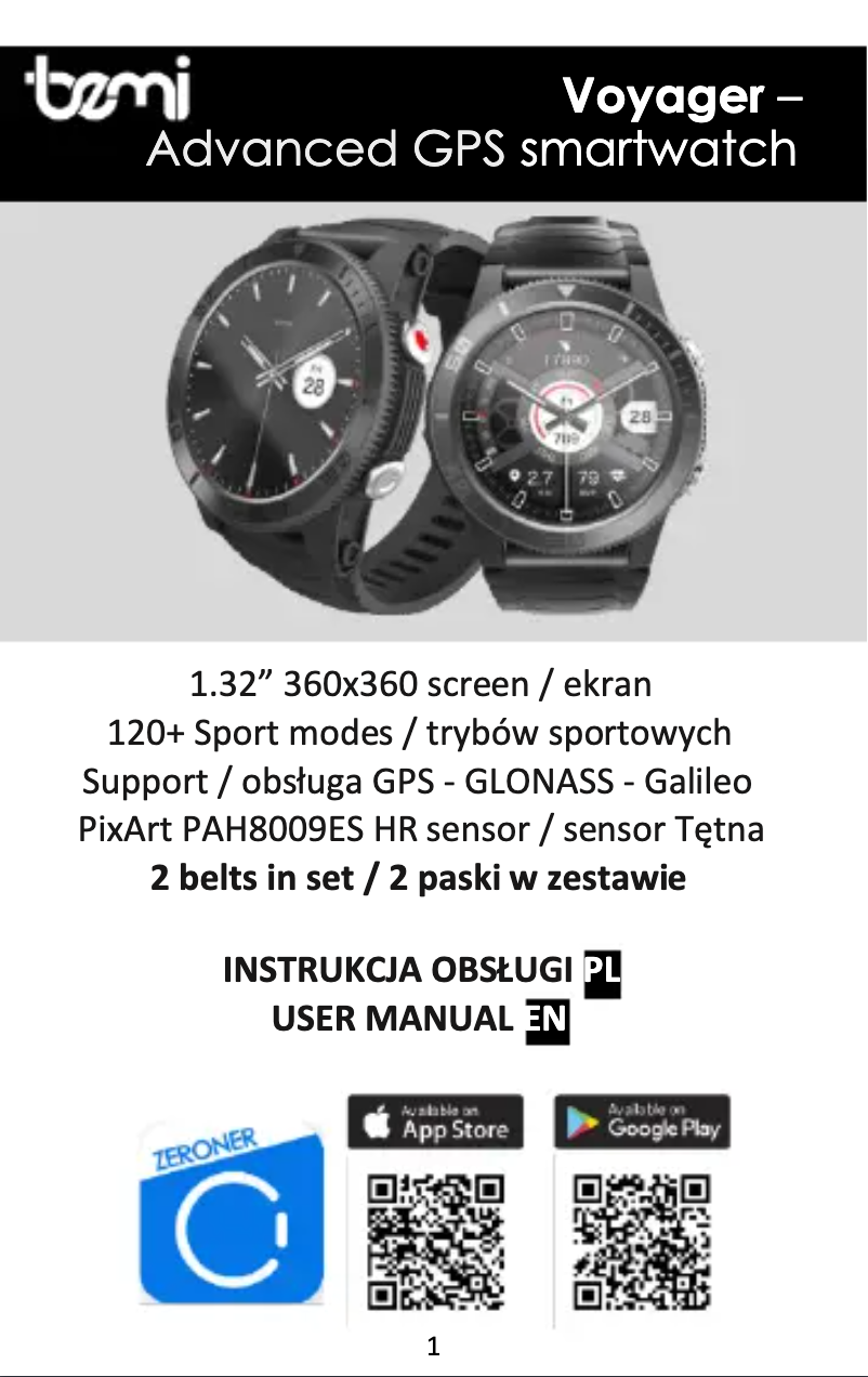 Page 1 of the manual User Manual BEMI Voyager