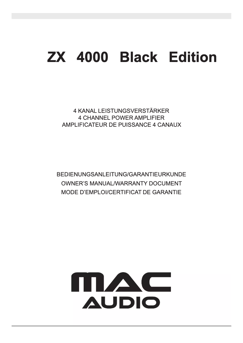 Image de la première page du manuel de l'appareil ZX 4000