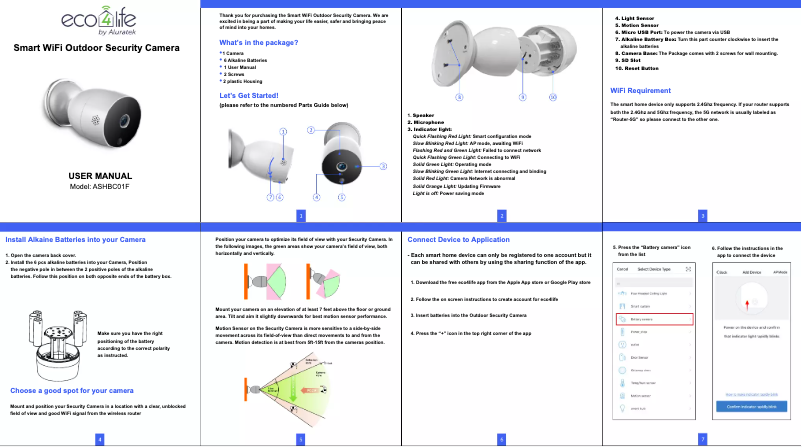 First page image of the manual for ASHBC01F