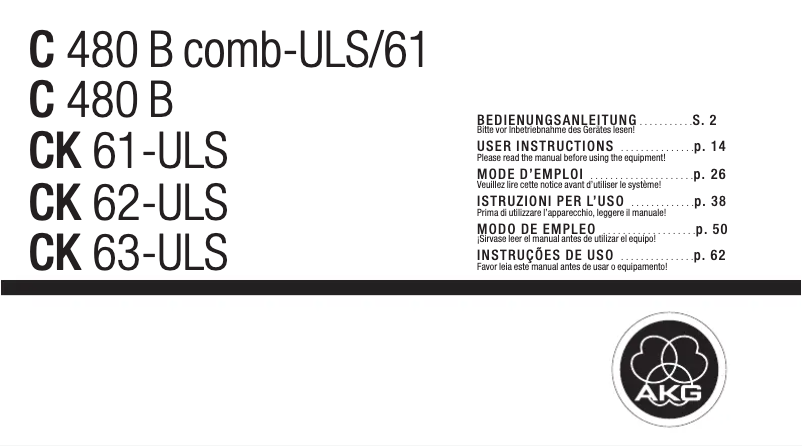 First page image of the manual for CK 62-ULS
