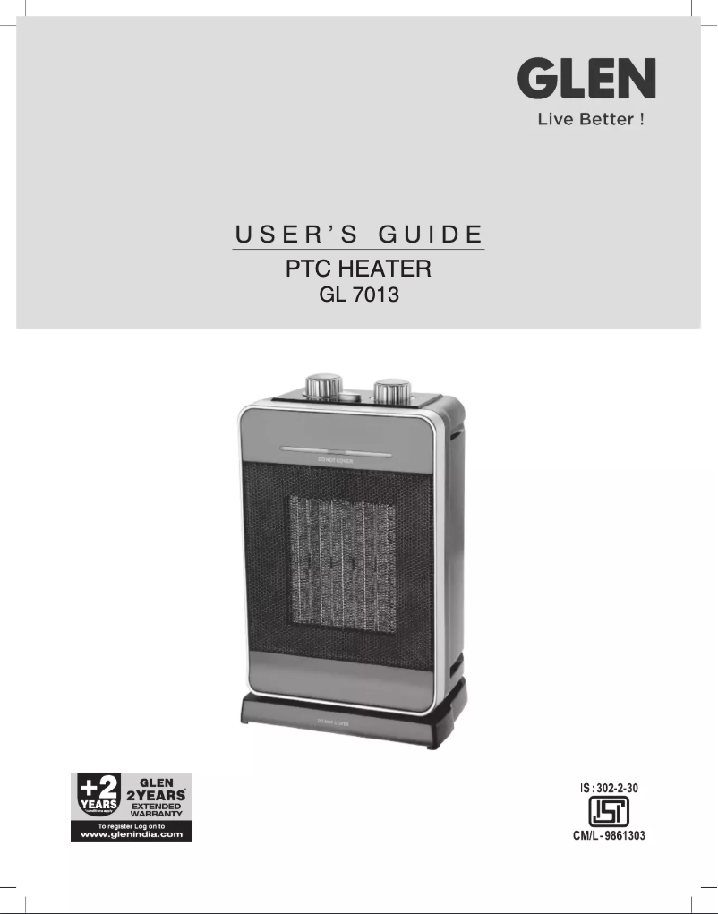 Page 1 of the manual User Manual Glen GL 7013