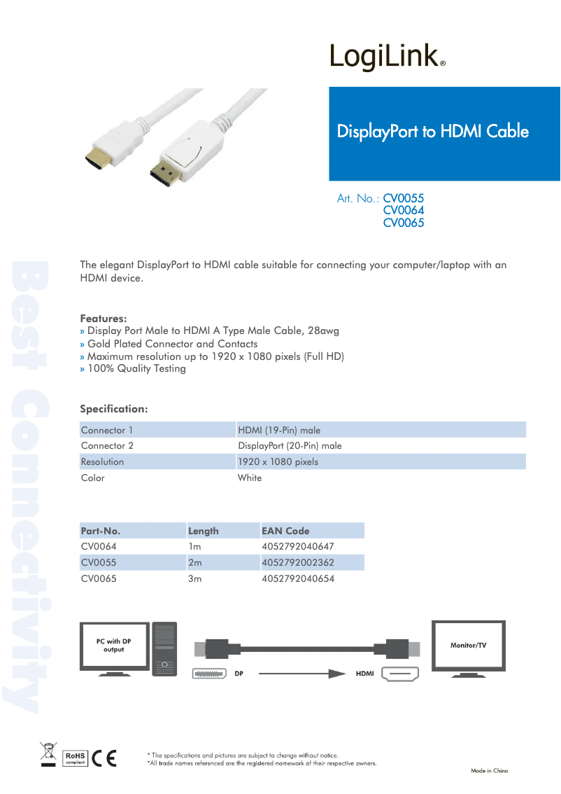 First page image of the manual for CV0055