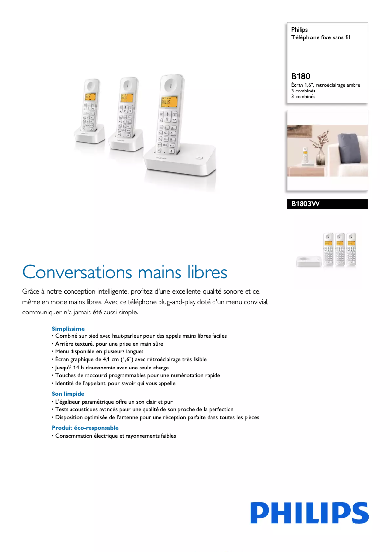 First page image of the manual for B1803W