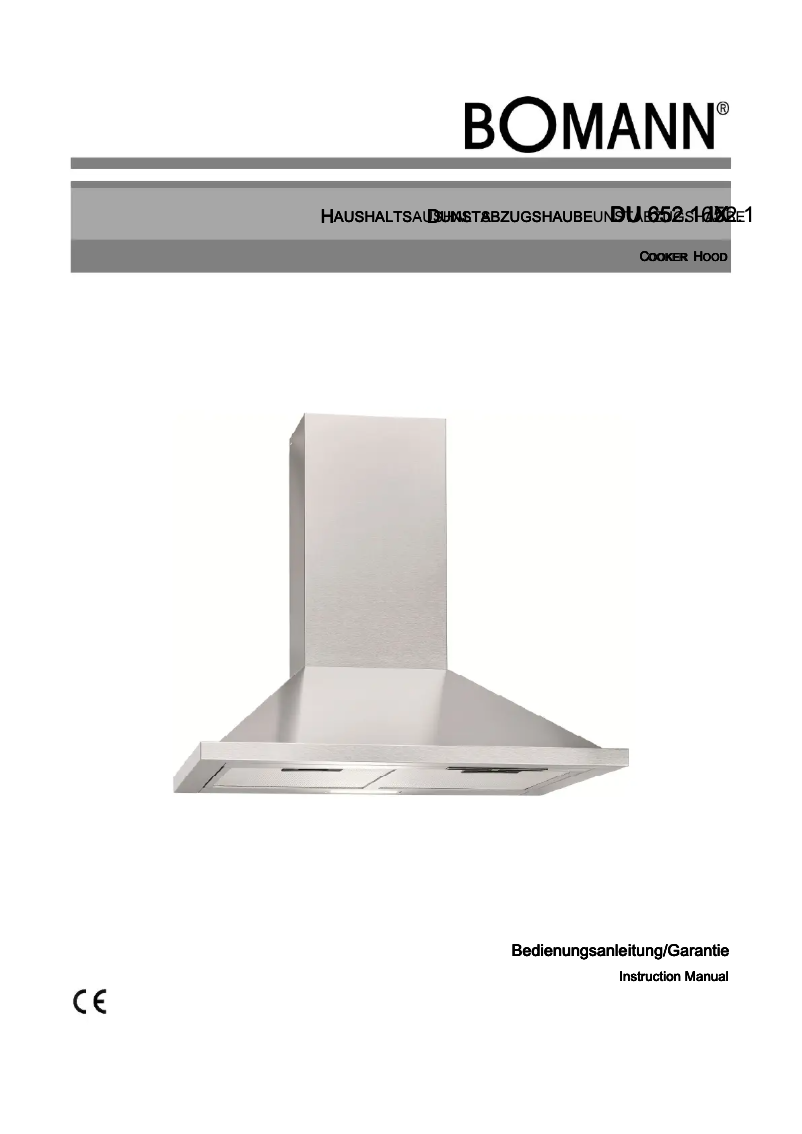 Page 1 of the manual User Manual Bomann DU 652