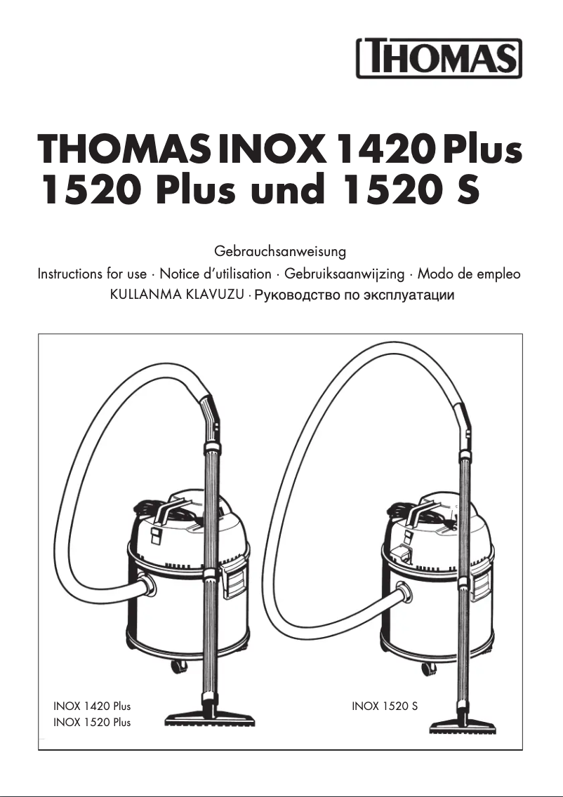 Page 1 of the manual User Manual Thomas INOX 1520 Plus